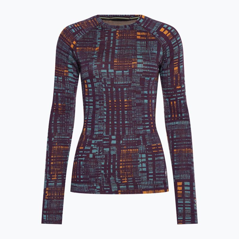 Damen Smartwool Merino 250 Baselayer Crew Boxed Thermo-Longsleeve lila iris digi plaid 3