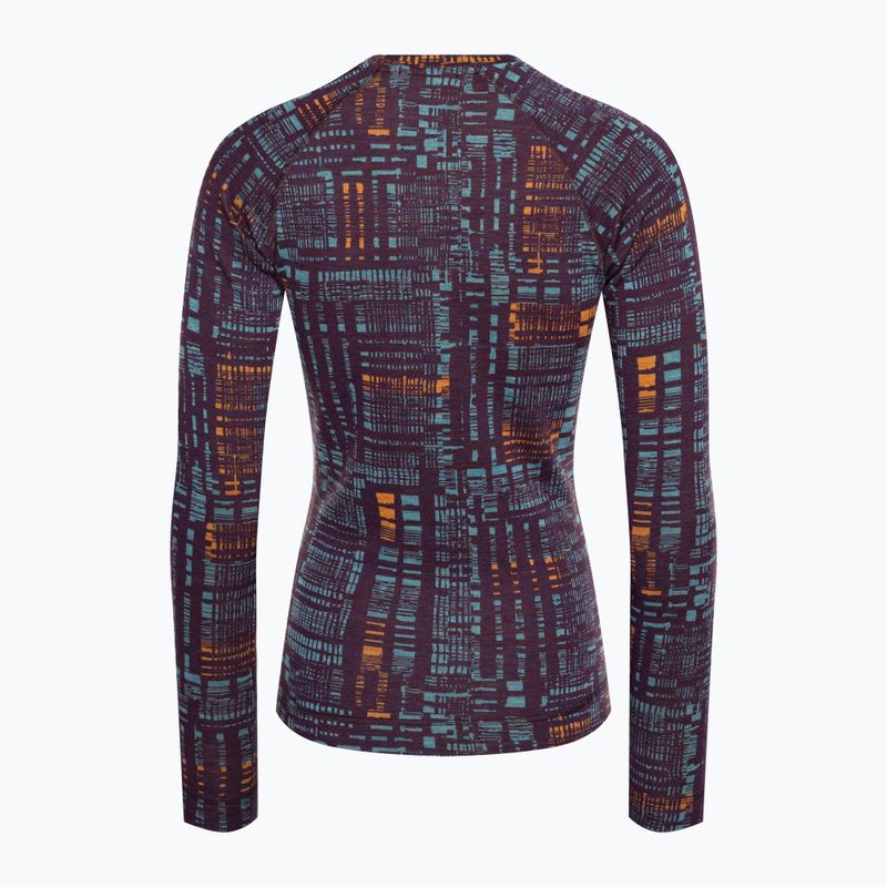 Damen Smartwool Merino 250 Baselayer Crew Boxed Thermo-Longsleeve lila iris digi plaid 4