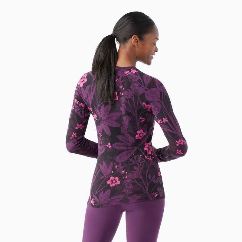 Damen-Thermoaktivshirt Smartwool Merino 250 Baselayer Crew Boxed purple iris floral 2