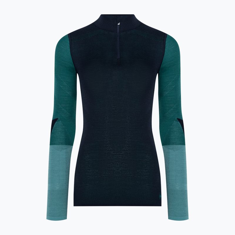 Damen-Thermoaktiv-Longsleeve Smartwool Intraknit Thermal Merino Baselayer Colorblock 1/4 Zip navy 3