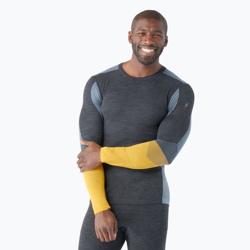 Smartwool Intraknit Thermal Merino Baselayer Colorblock Crew anthrazitfarbenes Thermo-Langarmshirt für Herren