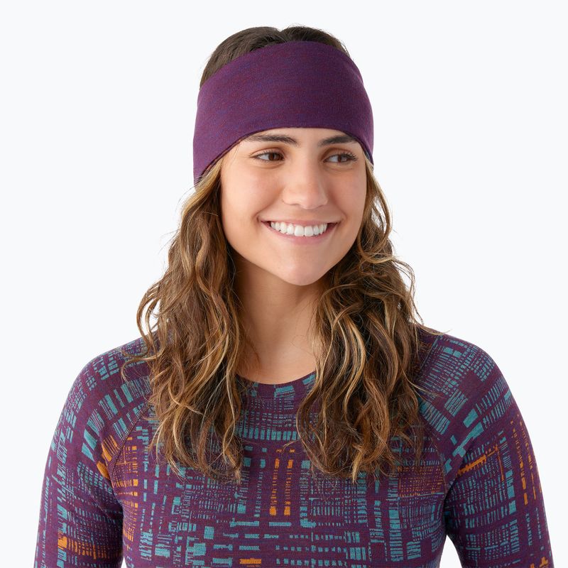 Smartwool Thermal Merino Reversible Stirnband lila iris digi kariert 3