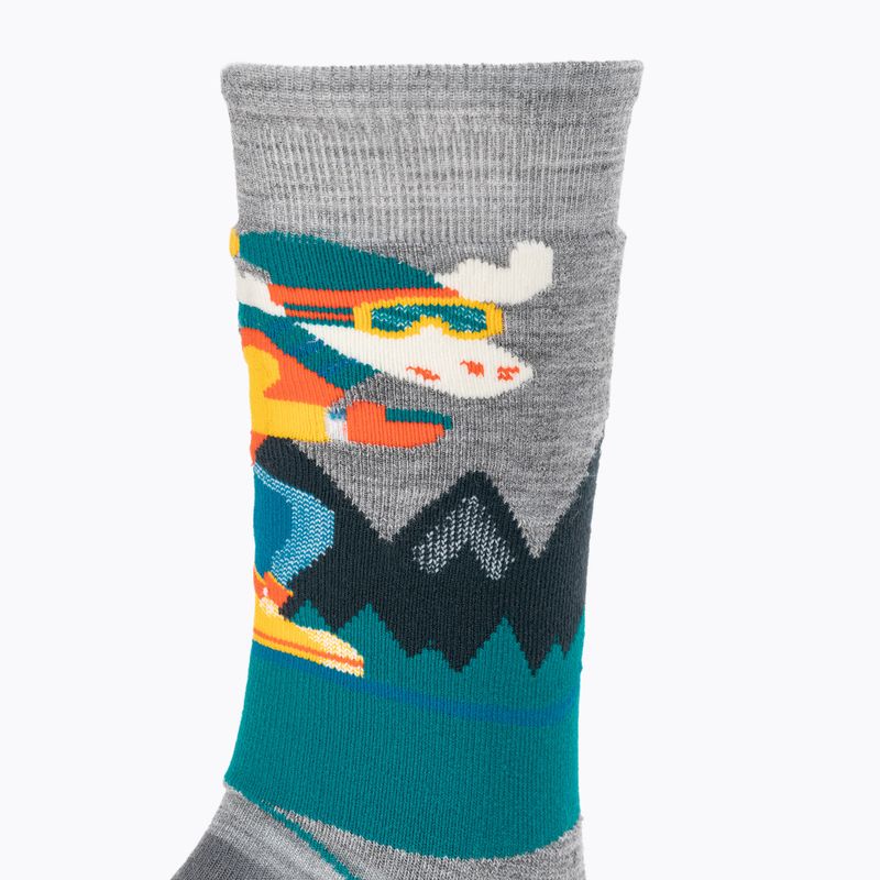 Smartwool Kindersocken Wintersport Full Cushion Mountain Moose Pattern OTC hellgrau