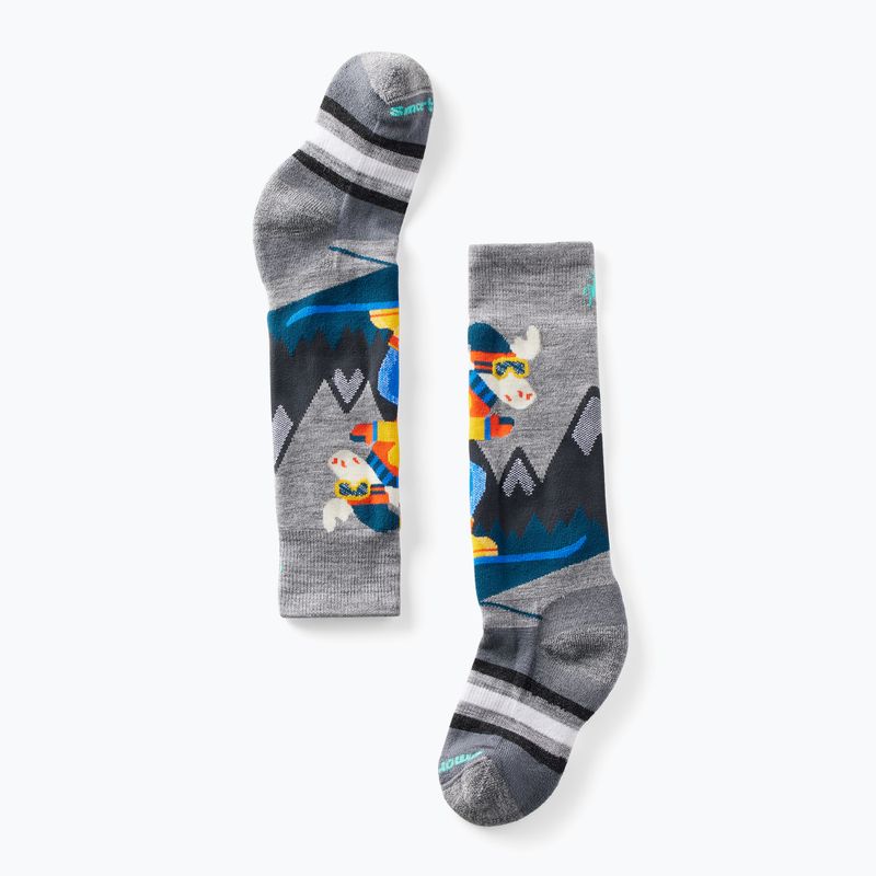 Smartwool Kindersocken Wintersport Full Cushion Mountain Moose Pattern OTC hellgrau