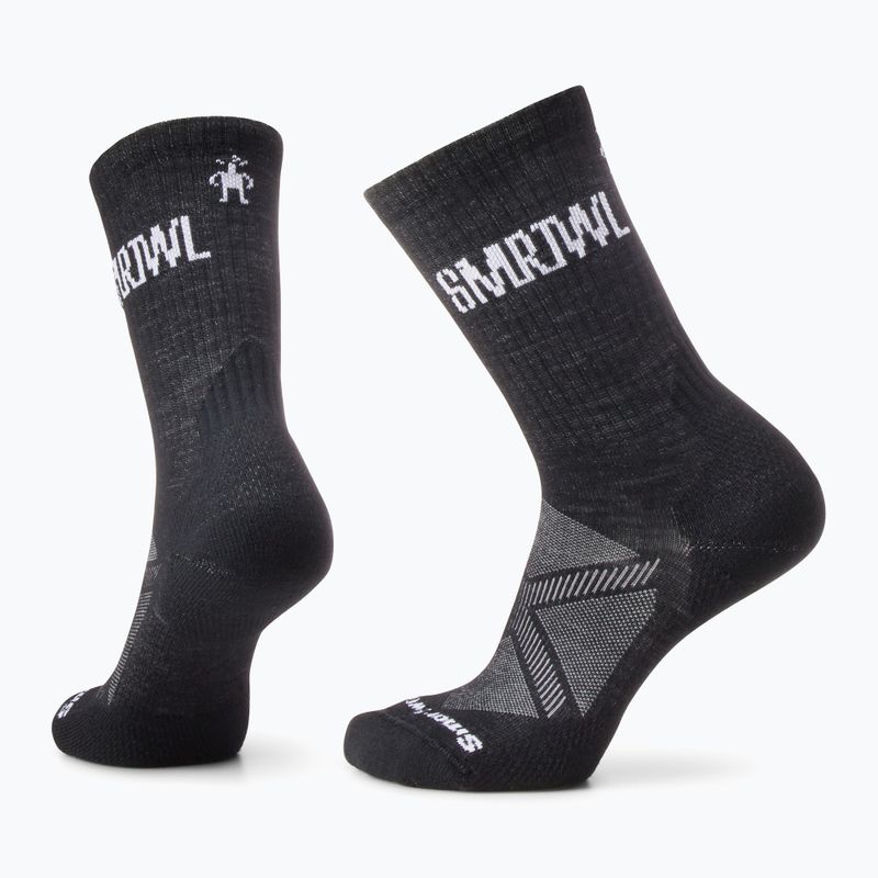 Smartwool Athletic SMRTWL Logo Crew Trekkingsocken schwarz