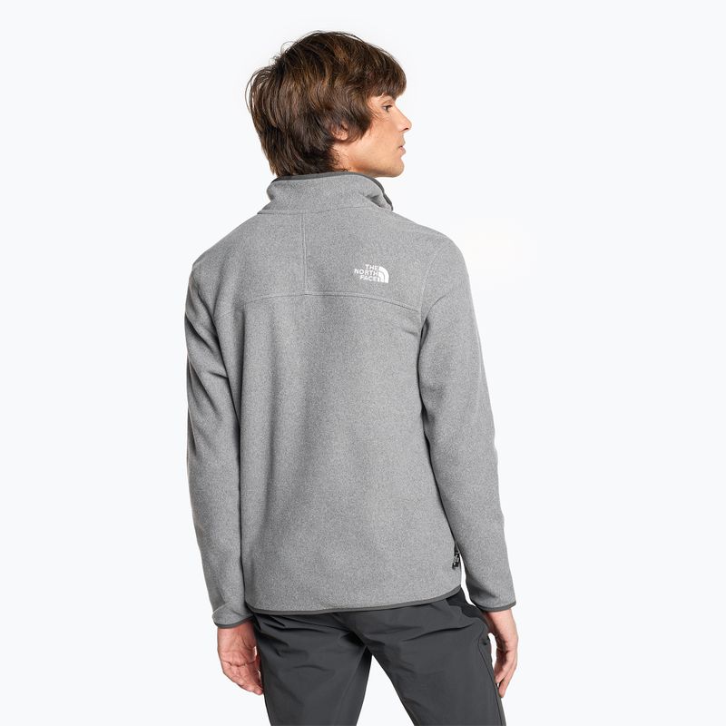 Herren The North Face 100 Glacier 1/4 Zip Fleece-Sweatshirt Medium grau Heidekraut 2