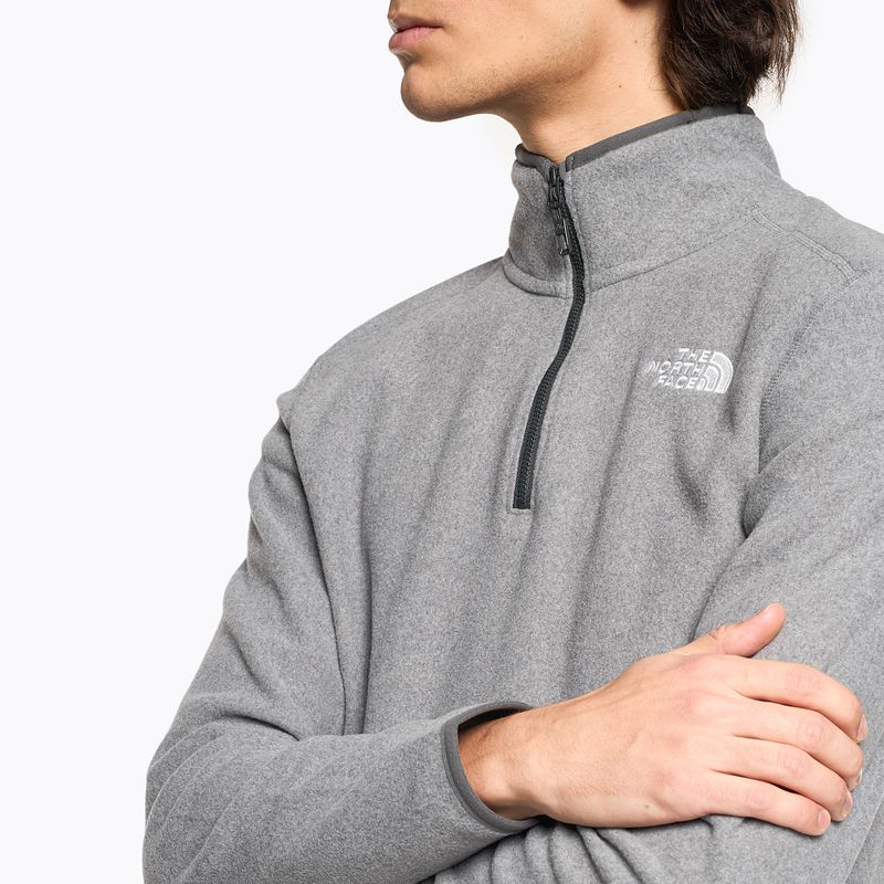 Herren The North Face 100 Glacier 1/4 Zip Fleece-Sweatshirt Medium grau Heidekraut 3