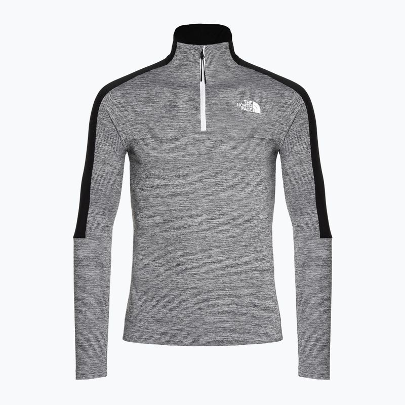 Herren-Trekking-Sweatshirt The North Face Ma 1/4 Zip LS mittelgrau heather/schwarz