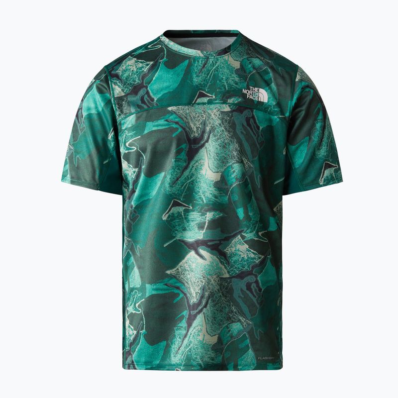 Herren Laufshirt The North Face Sunriser SS lichen teal camo Stickerei Druck