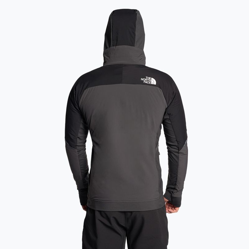 Herren Skijacke The North Face Dawn Turn Hybrid Ventrix Hoodie asphaltgrau/schwarz/schockierend orange 2