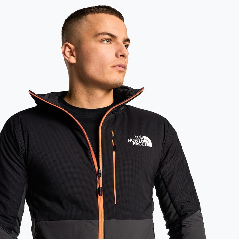 Herren Skijacke The North Face Dawn Turn Hybrid Ventrix Hoodie asphaltgrau/schwarz/schockierend orange 3