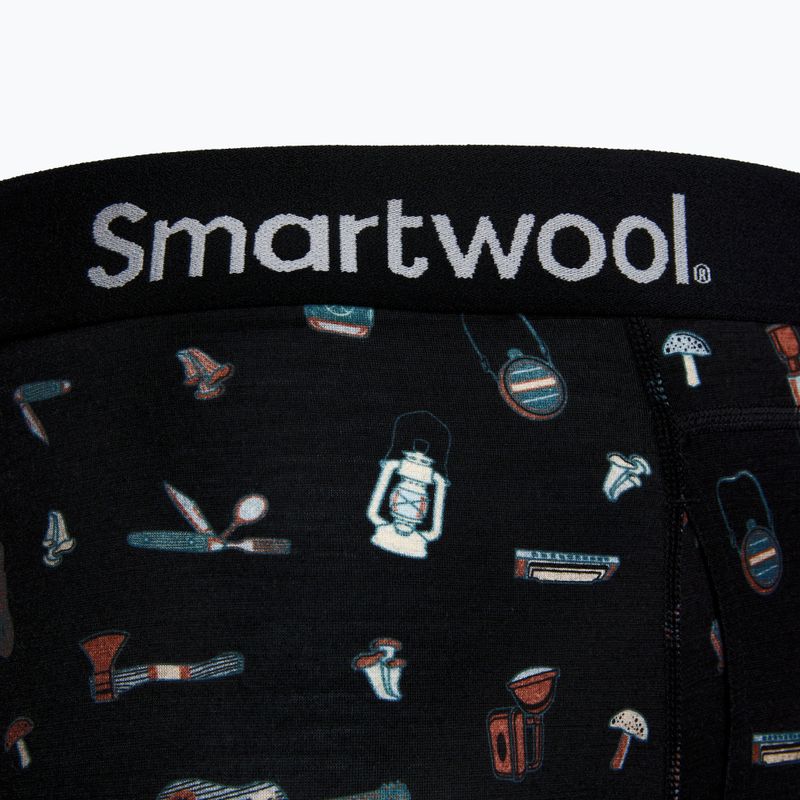 Thermoaktive Boxershorts Herren Smartwool Merino Print Boxer Brief black gone camping 5