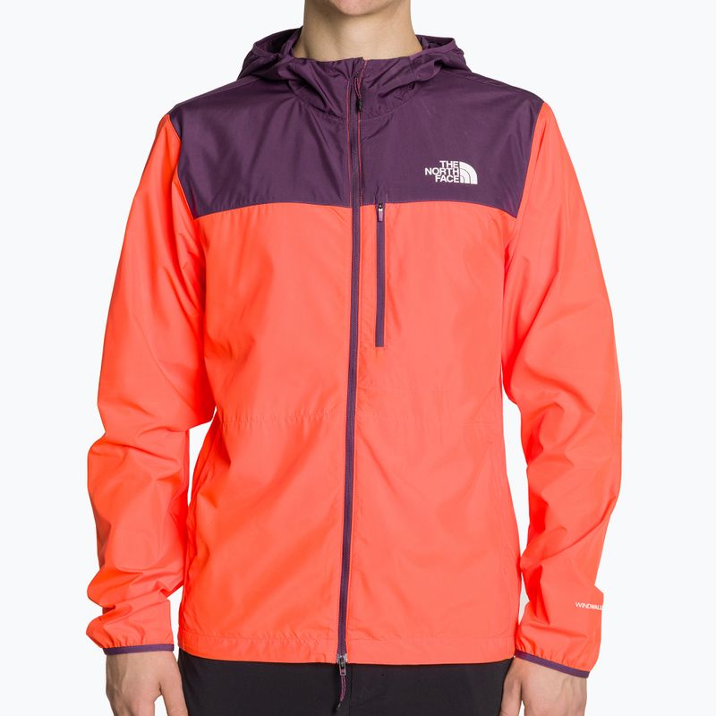 Herren Laufjacke The North Face Higher Run Wind vivid flame/black currant purple