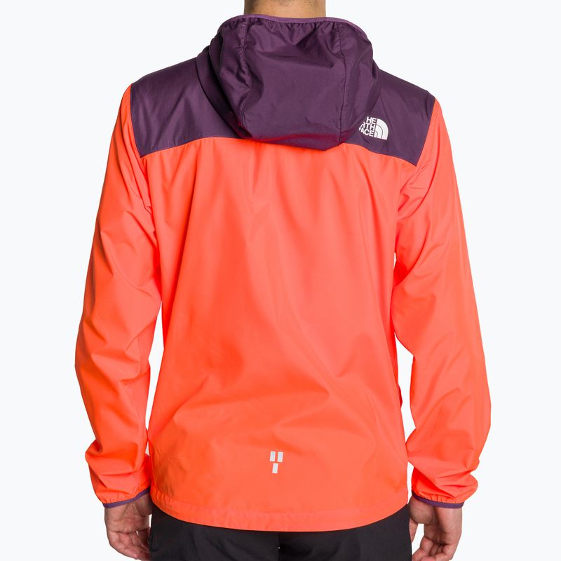 Herren Laufjacke The North Face Higher Run Wind vivid flame/black currant purple 2