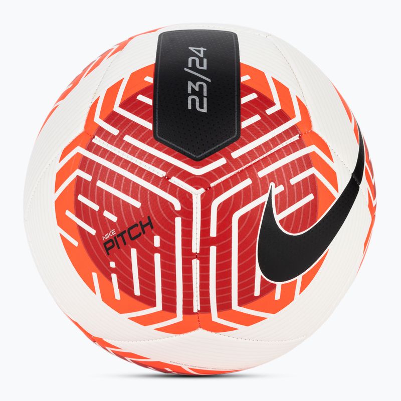 Nike Pitch weiß/schwarz/hellkarminrot Größe 5 Fußball