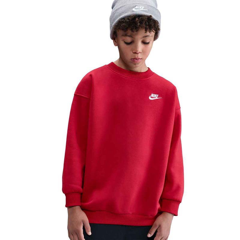 Nike Sportswear Club Fleece Kinder Sweatshirt universitätsrot/weiß 7