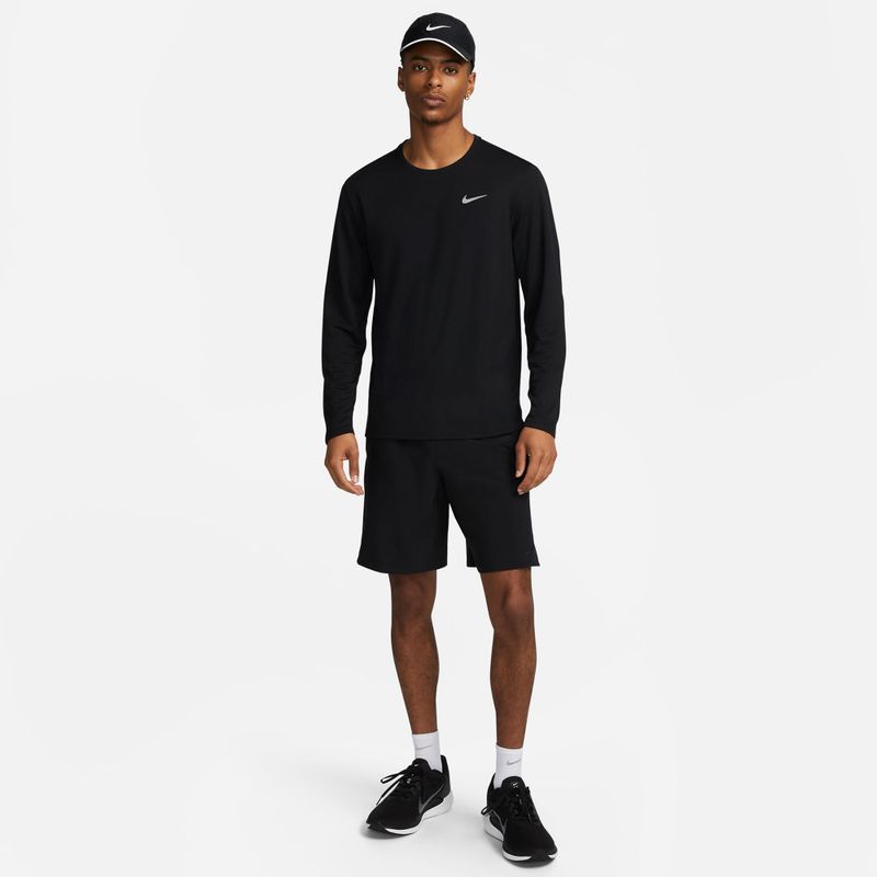 Herren Nike Miler Dri-Fit UV schwarzes Lauf-Langarmshirt 2