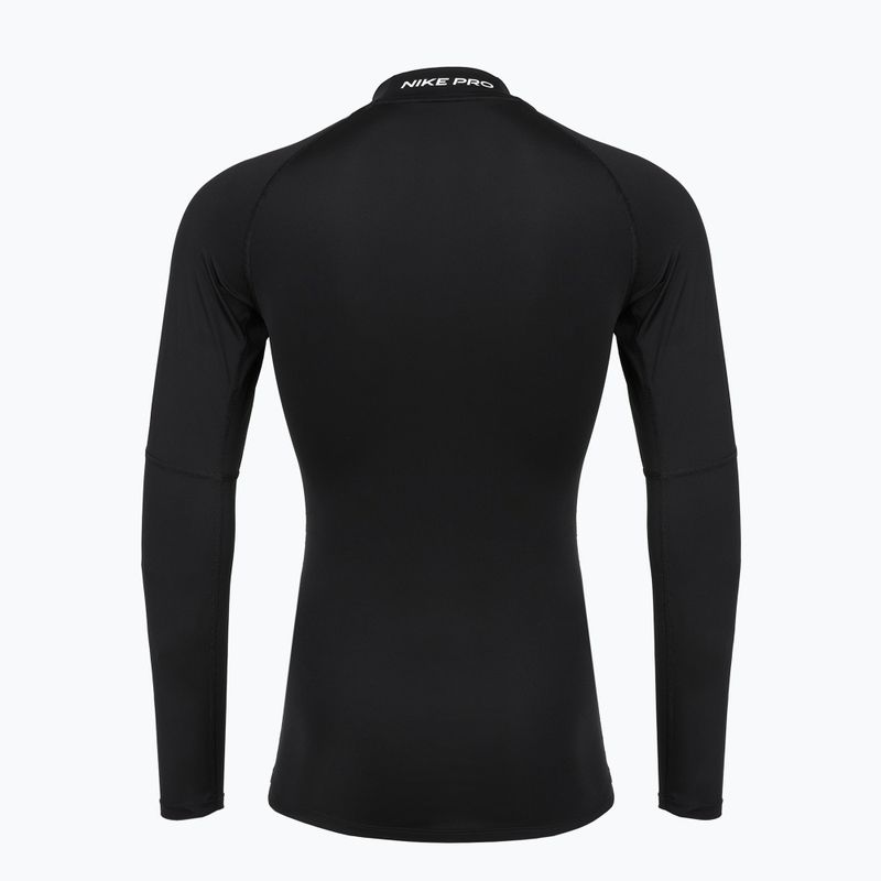 Herren Nike Pro Dri-Fit Mock-Neck Trainings-Longsleeve schwarz/weiss 7