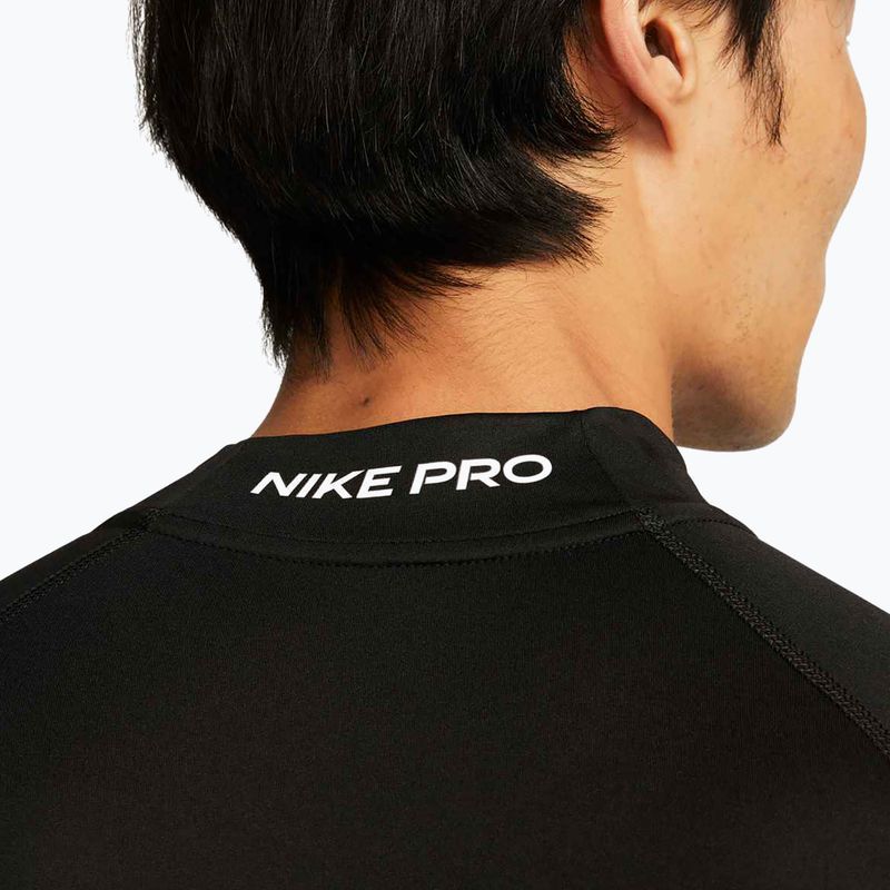 Herren Nike Pro Dri-Fit Mock-Neck Trainings-Longsleeve schwarz/weiss 5
