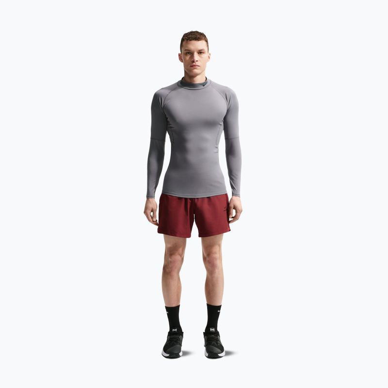 Herren-Trainingslangarmshirt Nike Pro Dri-Fit Mock-Neck smoke grey/black 2