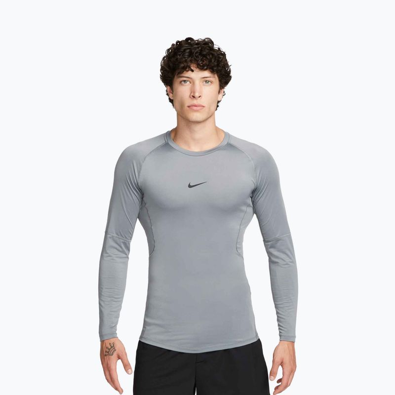 Herren-Trainings-Longsleeve Nike Pro Dri-Fit Tight Fitness smoke grey/black