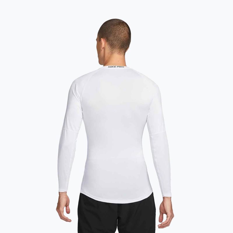 Herren Trainings-Langarmshirt Nike Pro Dri-Fit Tight Fitness white/black 3
