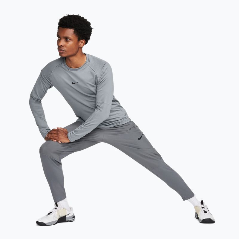 Herren-Trainingslangarmshirt Nike Pro Warm smoke grey/black 3