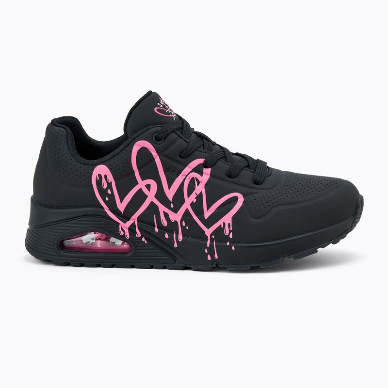 Schuhe Damen SKECHERS Uno Dripping In Love black/pink 2