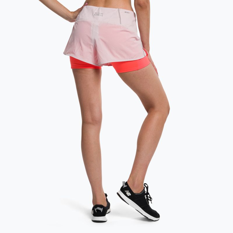 Damen New Balance Gedruckte Impact Run 2In1 Rosa Laufshorts WS21271SOI 3