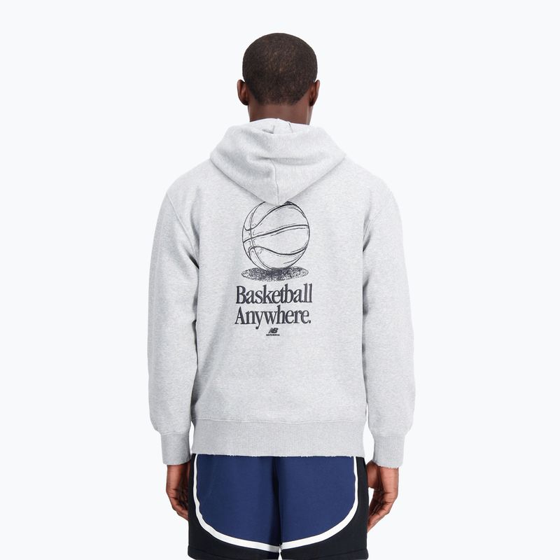 Herren New Balance Hoops Fleece Hoodie sportlich grau 2