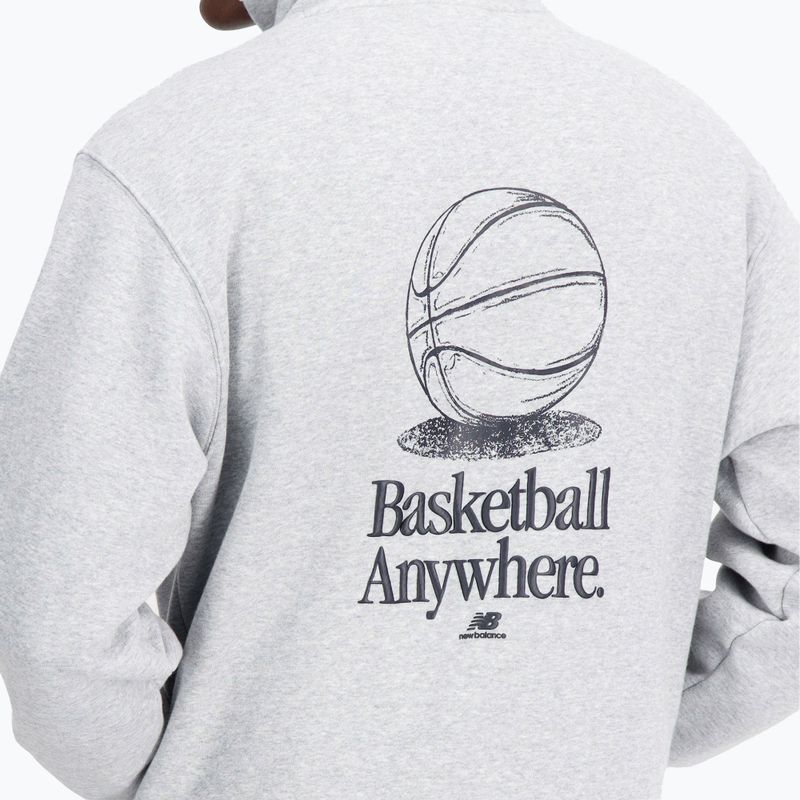 Herren New Balance Hoops Fleece Hoodie sportlich grau 4