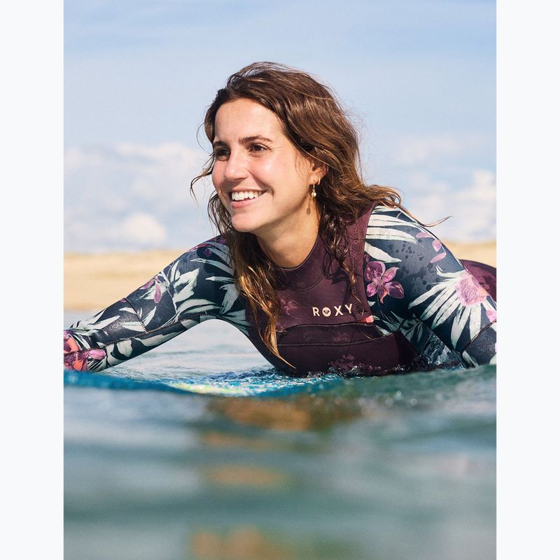 Damen-Neoprenanzug zum Schwimmen ROXY 4/3 mm Swell Natural Front Zip black multi 9