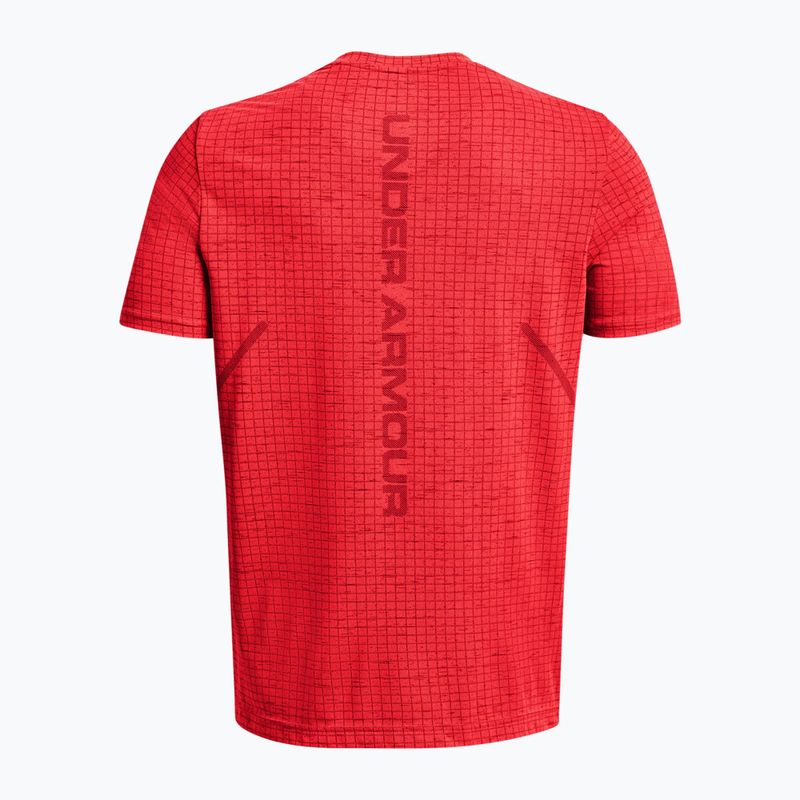 Herren Under Armour Seamless Grid beta/dunkel kastanienbraunes Trainings-T-Shirt