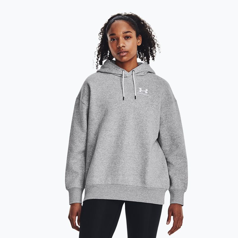 Damen-Sweatshirt Under Armour Icon Fleece Hoodie mod gray light heather/white