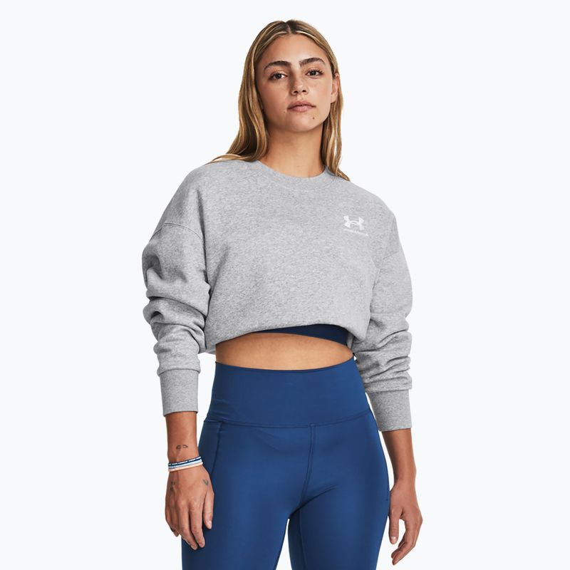 Sweatshirt Damen Under Armour Icon Fleece Crew mod gray light heather/white 6