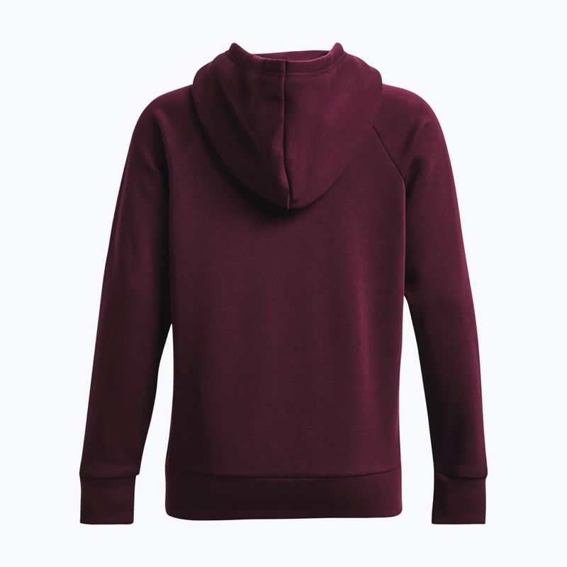 Training Sweatshirt Hoodie Damen Under Armour Rival Fleece Big Logo dark maroon/white 6