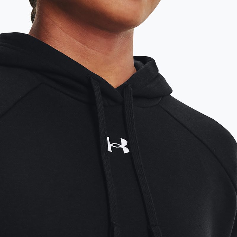 Damen-Sweatshirt Under Armour Rival Fleece Hoodie schwarz/weiß 4