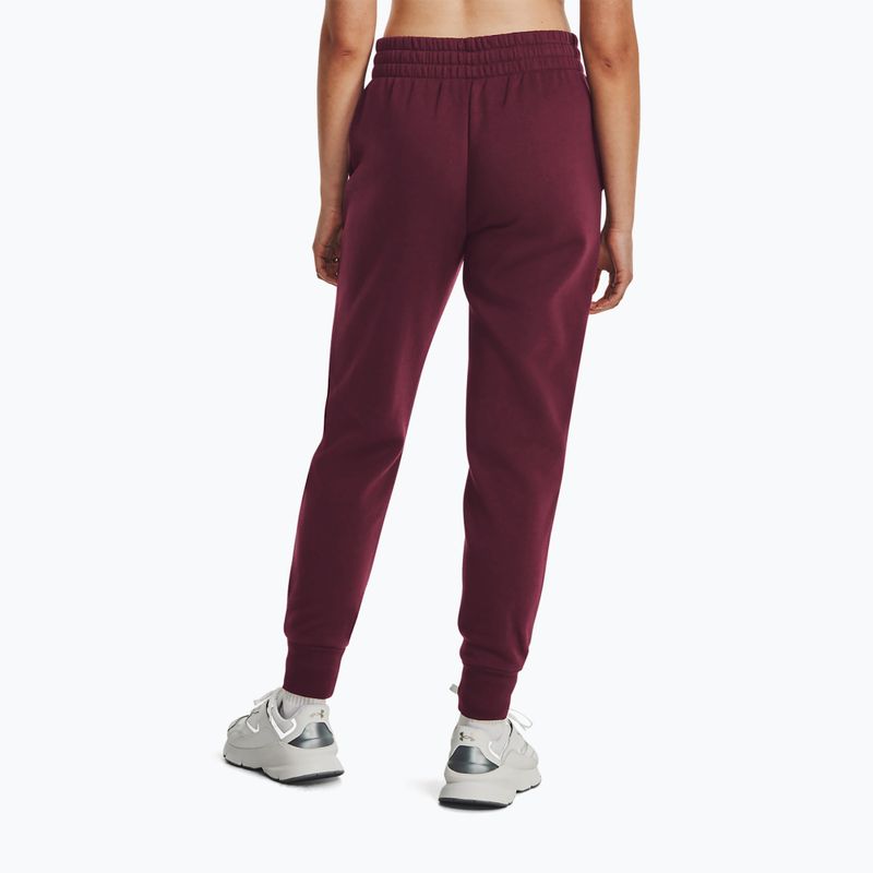 Trainingshose Damen Under Armour Rival Fleece dark maroon/white 3