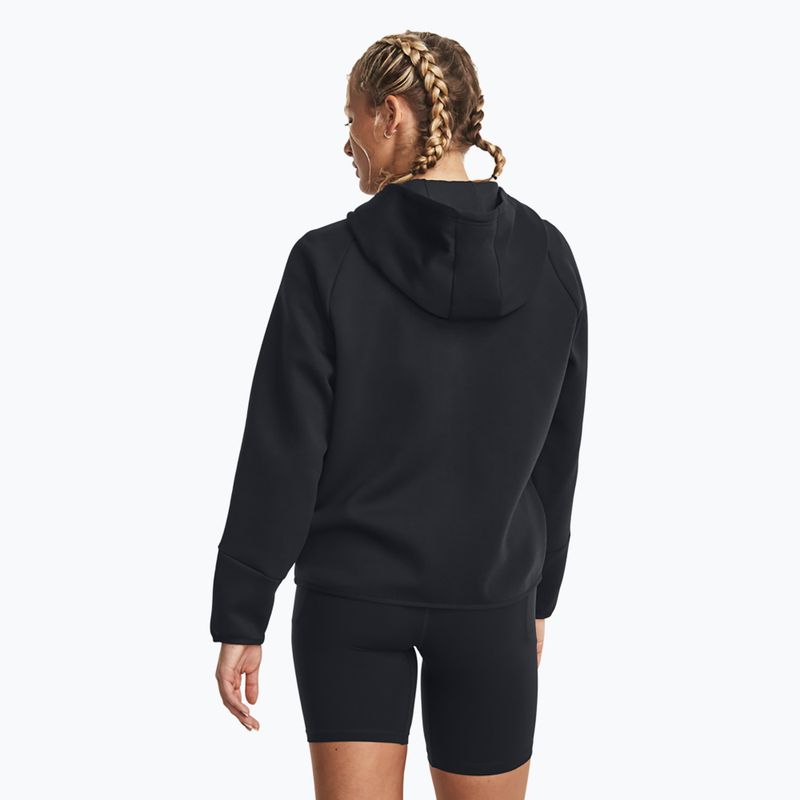 Hoodie Sweatshirt Damen Under Armour Unstoppable Fleece FZ black/black 3