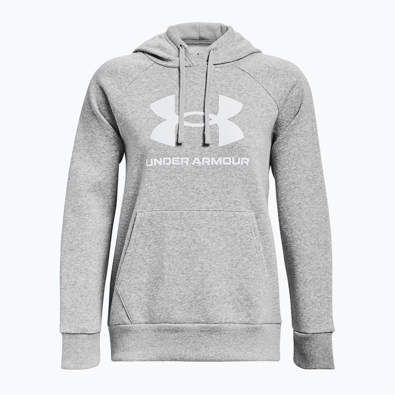 Under Armour Damen Sweatshirt Rival Fleece Big Logo Hoody mod grau hell heather/weiß 5