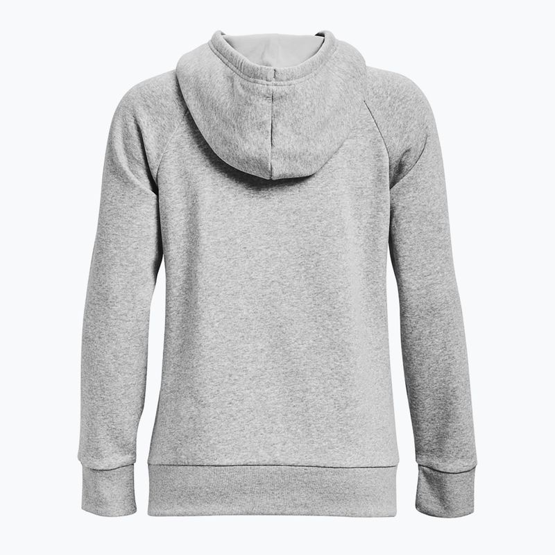 Under Armour Damen Sweatshirt Rival Fleece Big Logo Hoody mod grau hell heather/weiß 6