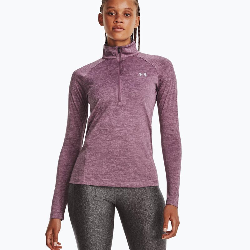 Under Armour Tech 1/2 Zip Damen Sweatshirt - Twist neblig lila/frische Orchidee/metallisch Silber