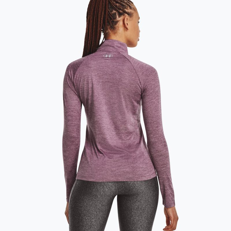 Under Armour Tech 1/2 Zip Damen Sweatshirt - Twist neblig lila/frische Orchidee/metallisch Silber 2