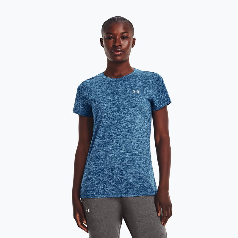 Under Armour Tech SSC Damen-Trainings-T-Shirt Varsity Blau/Blizzard/Metallic Silber