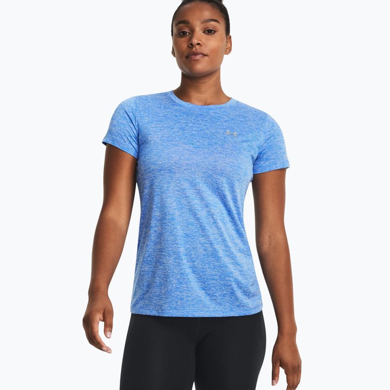 Under Armour Tech SSC Damen-Trainings-T-Shirt Wasser/Weiß/Metallic Silber