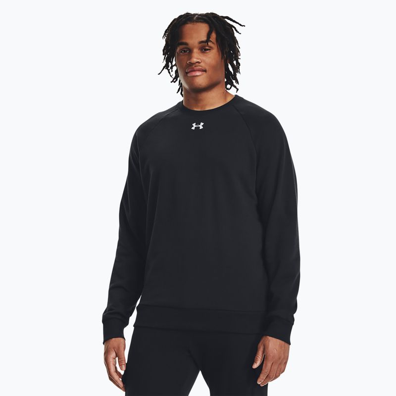 Herren Under Armour Rival Fleece Crew schwarz/weiss Sweatshirt