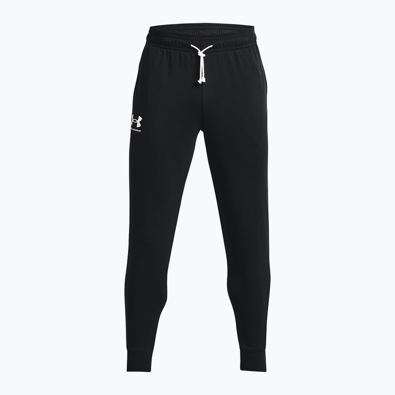 Herren Under Armour Rival Terry Jogger Hose schwarz/onyx weiß 5