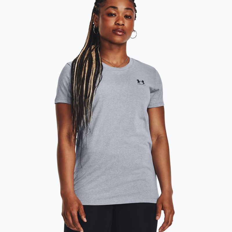 Under Armour Sportstyle LC Damen-T-Shirt steel light heather/schwarz