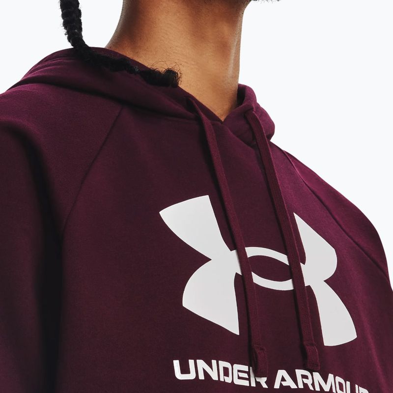 Herren Under Armour Rival Fleece Logo HD Hoodie dunkelbraun/weiß 3