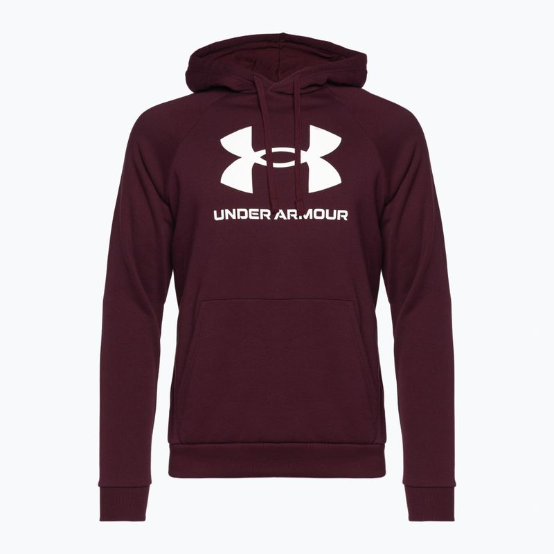 Herren Under Armour Rival Fleece Logo HD Hoodie dunkelbraun/weiß 4